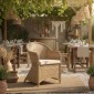 Πολυθρόνα κήπου Hadrian pakoworld rattan καφέ- textilene μπεζ 57x70x85εκ