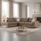 Γωνιακός καναπές δεξιά γωνία Luxury II pakoworld ύφασμα mocha-cream 290x235x95εκ