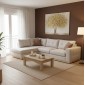 Γωνιακός καναπές δεξιά γωνία Boston pakoworld ύφασμα cream-mocha 280x225x90εκ