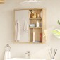 Ντουλάπι μπάνιου Bagno με καθρέπτη pakoworld oak 60x14.5x63.6εκ