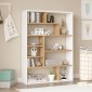 Βιβλιοθήκη Decora pakoworld σε oak-λευκό απόχρωση 90x22x123.6εκ