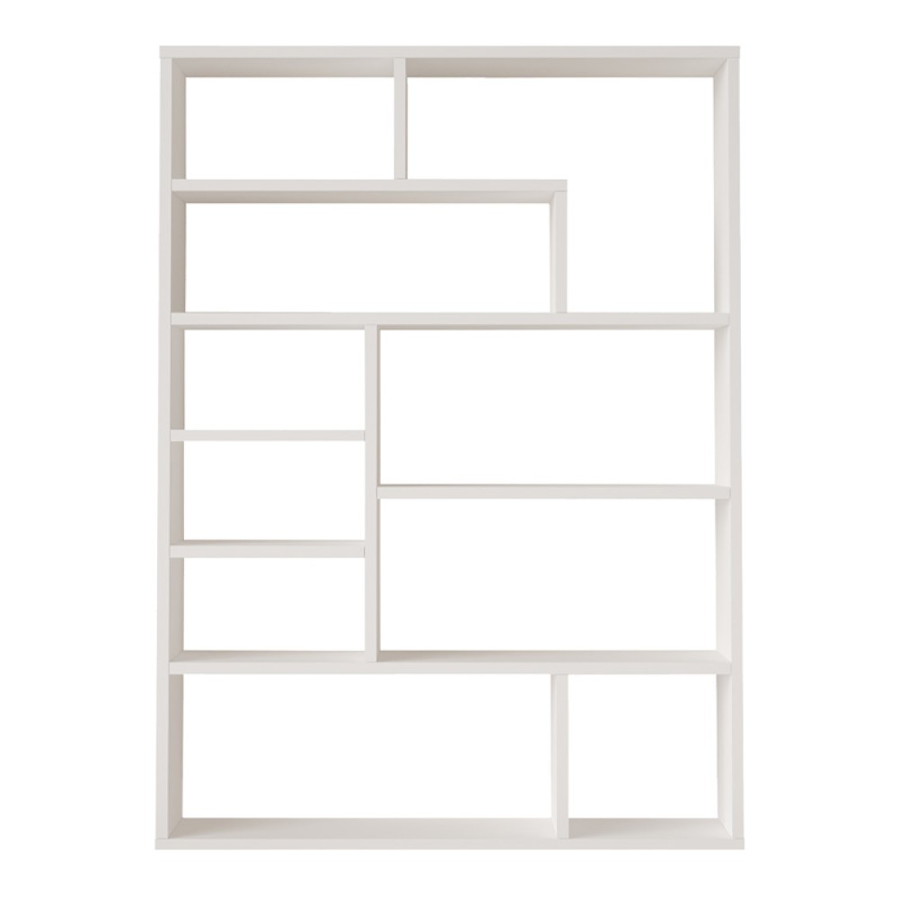 Βιβλιοθήκη Decora pakoworld σε λευκη απόχρωση 90x22x123.6εκ