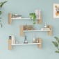 Ραφιέρα τοίχου Mento pakoworld λευκό με oak 75,6x14,5x23,6εκ