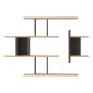 Ραφιέρα τοίχου Ledia pakoworld oak με ανθρακί 110,6x14,5x78εκ