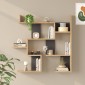 Ραφιέρα τοίχου Maze pakoworld oak με ανθρακί 93,3x14,5x90εκ