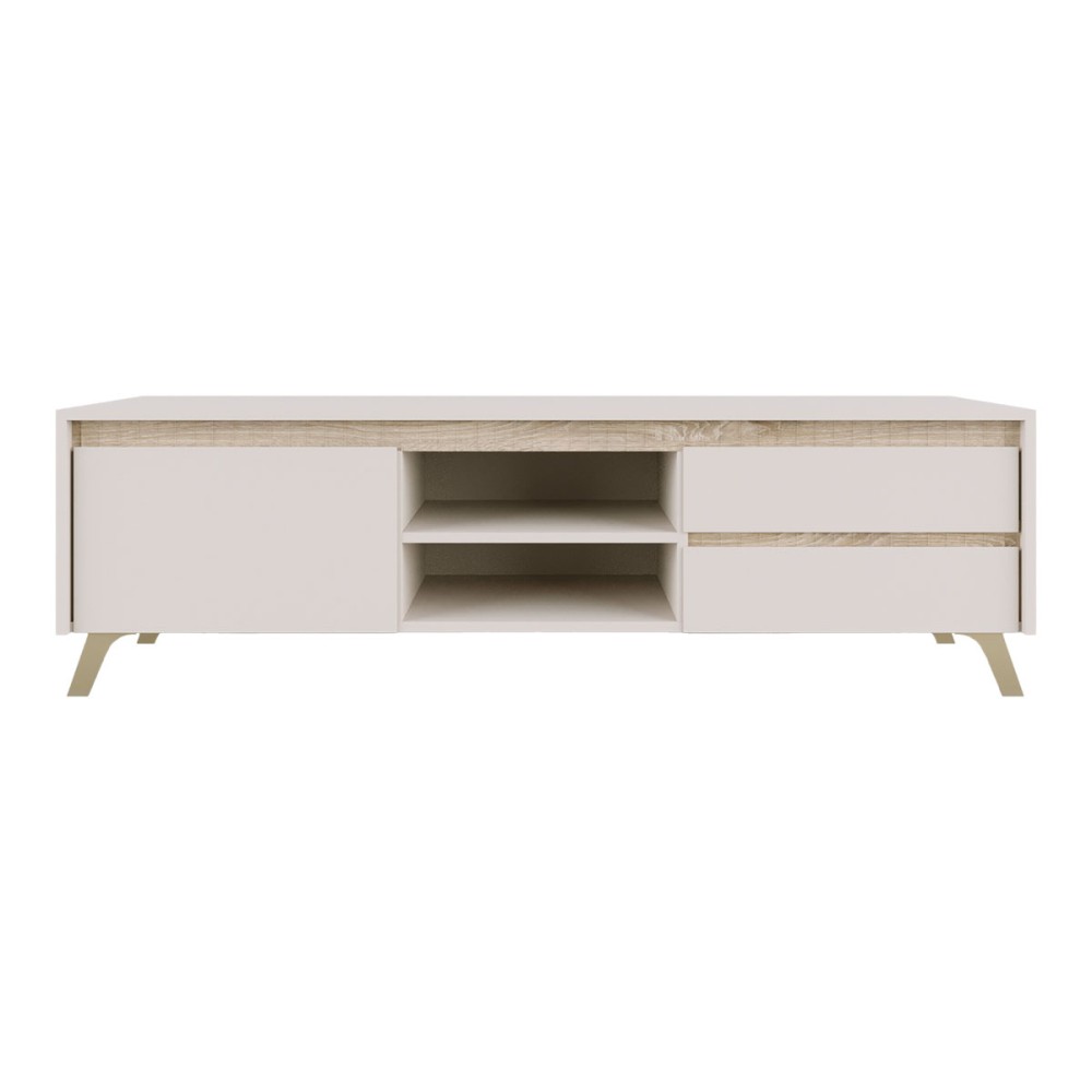 Έπιπλο τηλεόρασης Belka pakoworld κρεμ με oak 155x45x53,6εκ