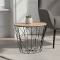 Βοηθητικό τραπέζι σαλονιού Jacot pakoworld oak-μαύρο Φ38x30,5εκ