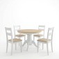 Τραπεζαρία Dallan Lars pakoworld 5τεμ λευκό rubberwood Φ100(+38)x100x75εκ