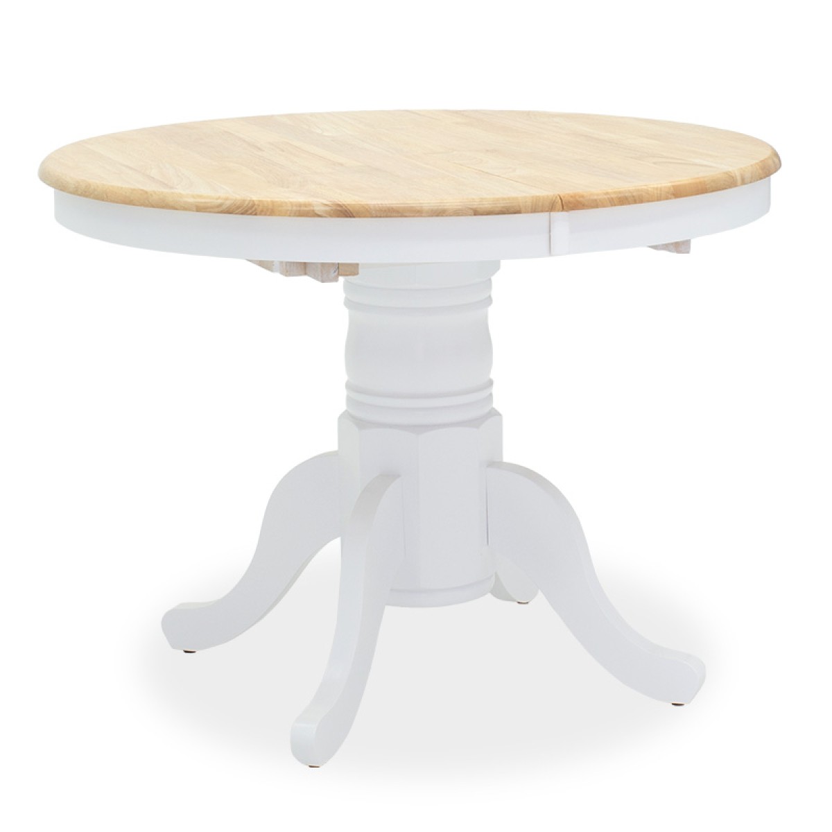 Τραπεζαρία Dallan Lars pakoworld 5τεμ λευκό rubberwood Φ100(+38)x100x75εκ