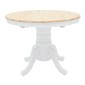 Τραπεζαρία Dallan Lars pakoworld 5τεμ λευκό rubberwood Φ100(+38)x100x75εκ