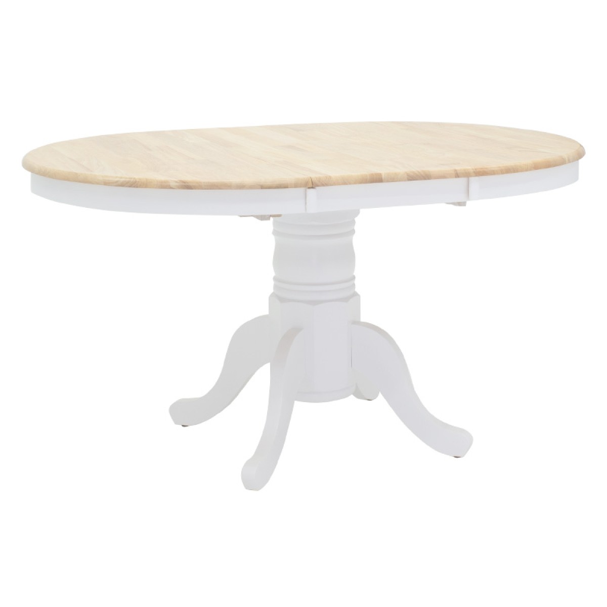 Τραπεζαρία Dallan Lars pakoworld 5τεμ λευκό rubberwood Φ100(+38)x100x75εκ