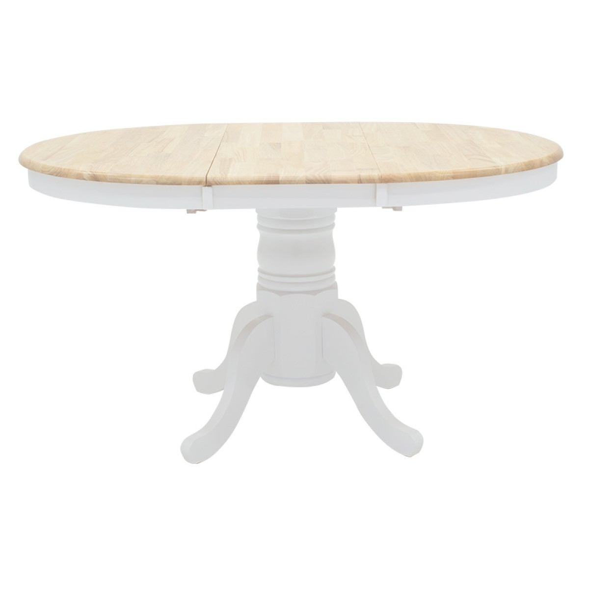 Τραπεζαρία Dallan Lars pakoworld 5τεμ λευκό rubberwood Φ100(+38)x100x75εκ