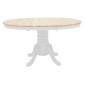 Τραπεζαρία Dallan Lars pakoworld 5τεμ λευκό rubberwood Φ100(+38)x100x75εκ