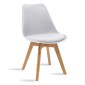 Τραπεζαρία με Καρέκλες Gaston λευκό και Τραπέζι Xuson σε φυσική απόχρωση Φ80x75εκ Σετ 5τεμ