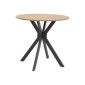 Τραπεζαρία με Καρέκλες Julita γκρι και Τραπέζι Xuson σε φυσική απόχρωση Φ80x75εκ Σετ 5τεμ