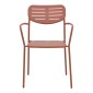 Πολυθρόνα Deraby pakoworld στοιβαζόμενη terracotta μέταλλο 56x45.5x83εκ