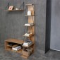 Βιβλιοθήκη mini Tars pakoworld sonoma-μαύρο 50x22x150εκ