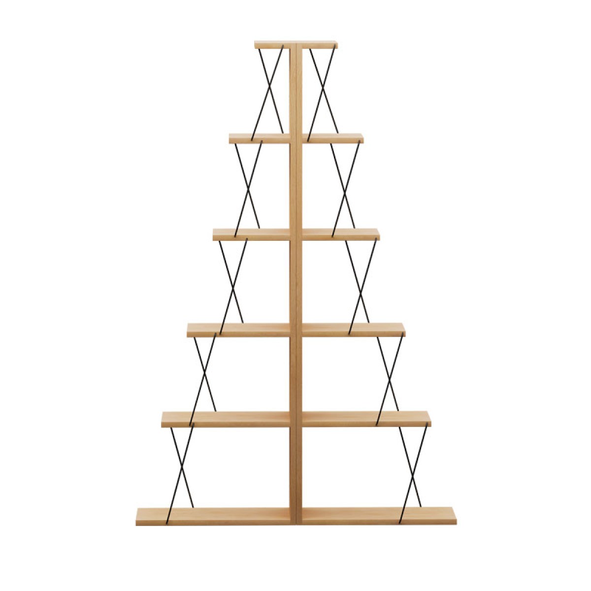 Βιβλιοθήκη mini Tars pakoworld sonoma-μαύρο 100x22x150εκ