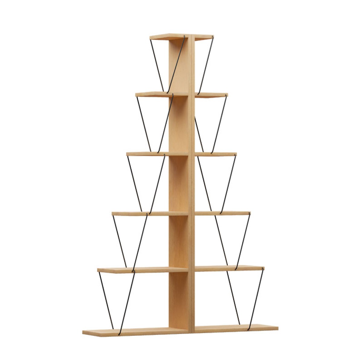 Βιβλιοθήκη mini Tars pakoworld sonoma-μαύρο 100x22x150εκ