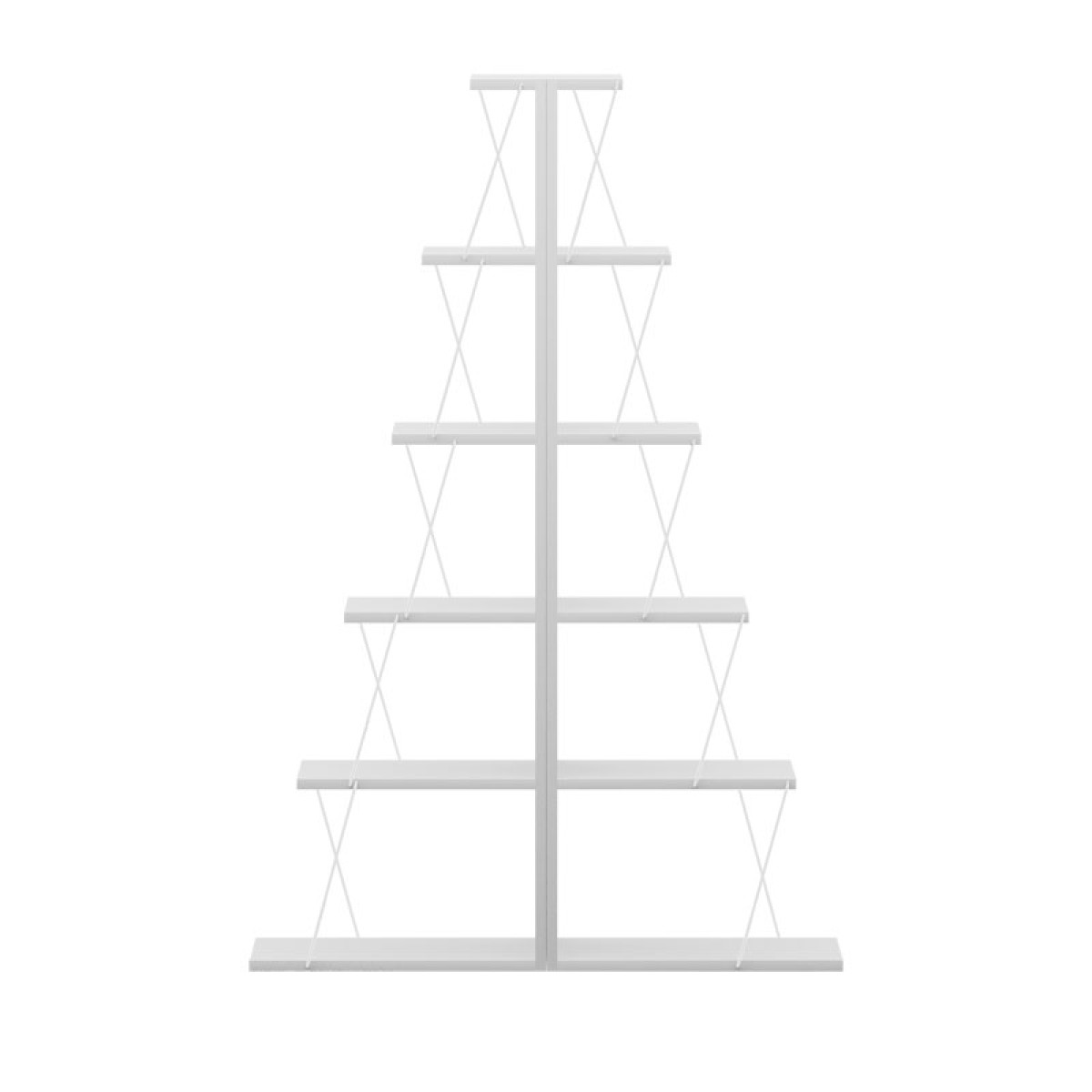 Βιβλιοθήκη mini Tars pakoworld λευκό 100x22x150εκ