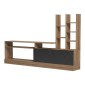 Σύνθετο σαλονιού Seruno pakoworld oak - μαύρο μαρμάρου 170x25x100εκ