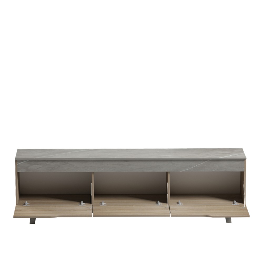Έπιπλο τηλεόρασης Kasandra pakoworld μπεζ μαρμάρου-sonoma 180x35x48.5εκ
