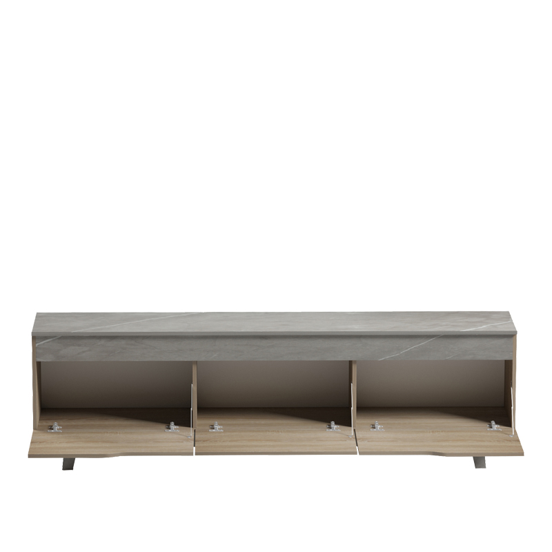 Έπιπλο τηλεόρασης Kasandra pakoworld μπεζ μαρμάρου-sonoma 180x35x48.5εκ
