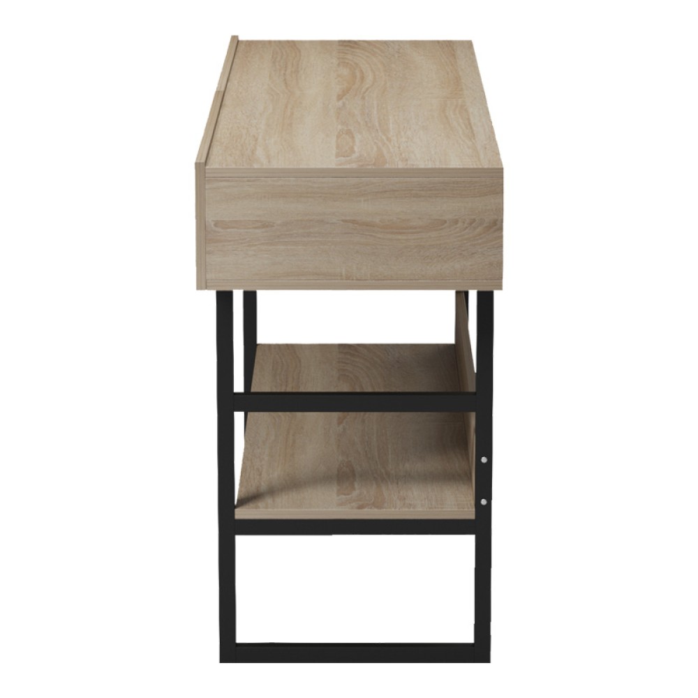 Κονσόλα Vien pakoworld σε sonoma-μαύρη απόχρωση 139x43x75.5εκ
