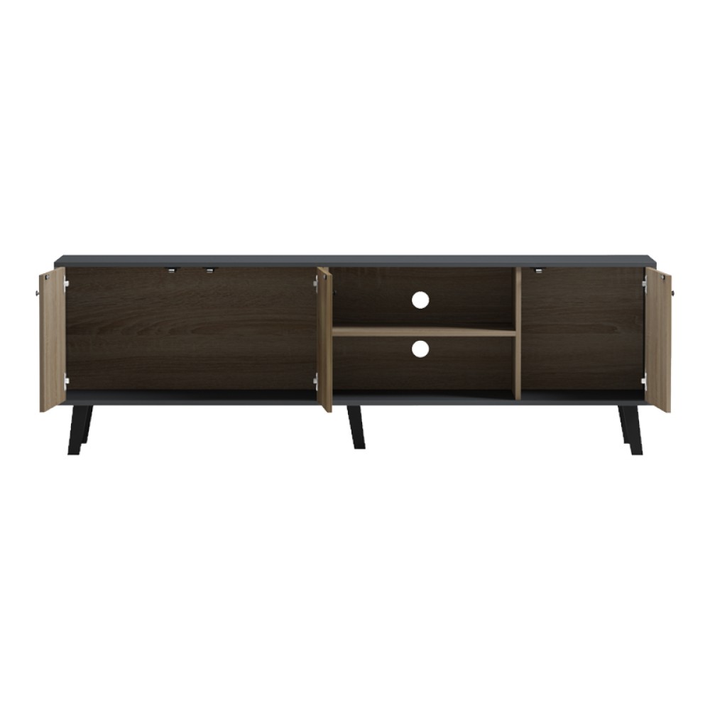 Έπιπλο τηλεόρασης Tuscany pakoworld sonoma-ανθρακί 180x41x51εκ