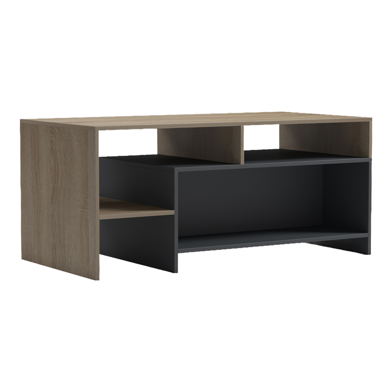 Τραπέζι σαλονιού Consa pakoworld sonoma - ανθρακί 120x60x52.8εκ