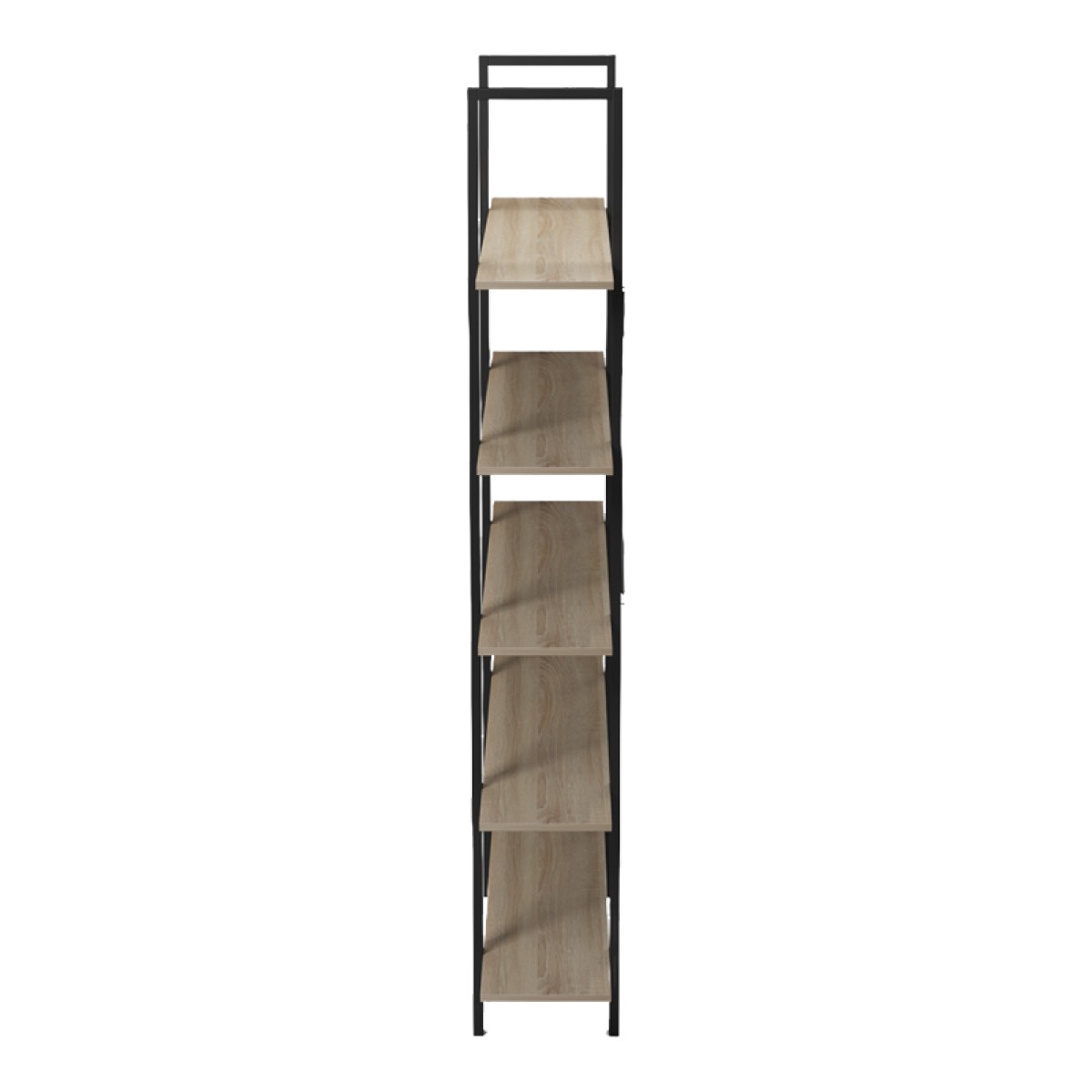Βιβλιοθήκη-Ραφιέρα Loftie pakoworld sonoma-μαύρο μέταλλο 126x28x165εκ