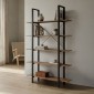 Βιβλιοθήκη-Ραφιέρα Loftie pakoworld sonoma-μαύρο μέταλλο 126x28x165εκ