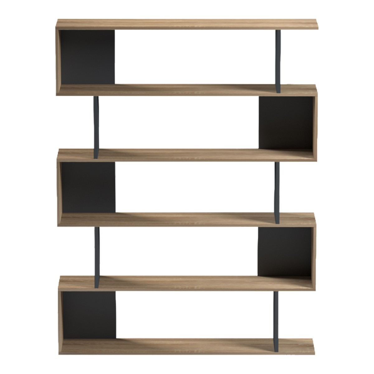 Βιβλιοθήκη Tetri pakoworld sonoma-ανθρακί 121.8x25.4x158.8εκ