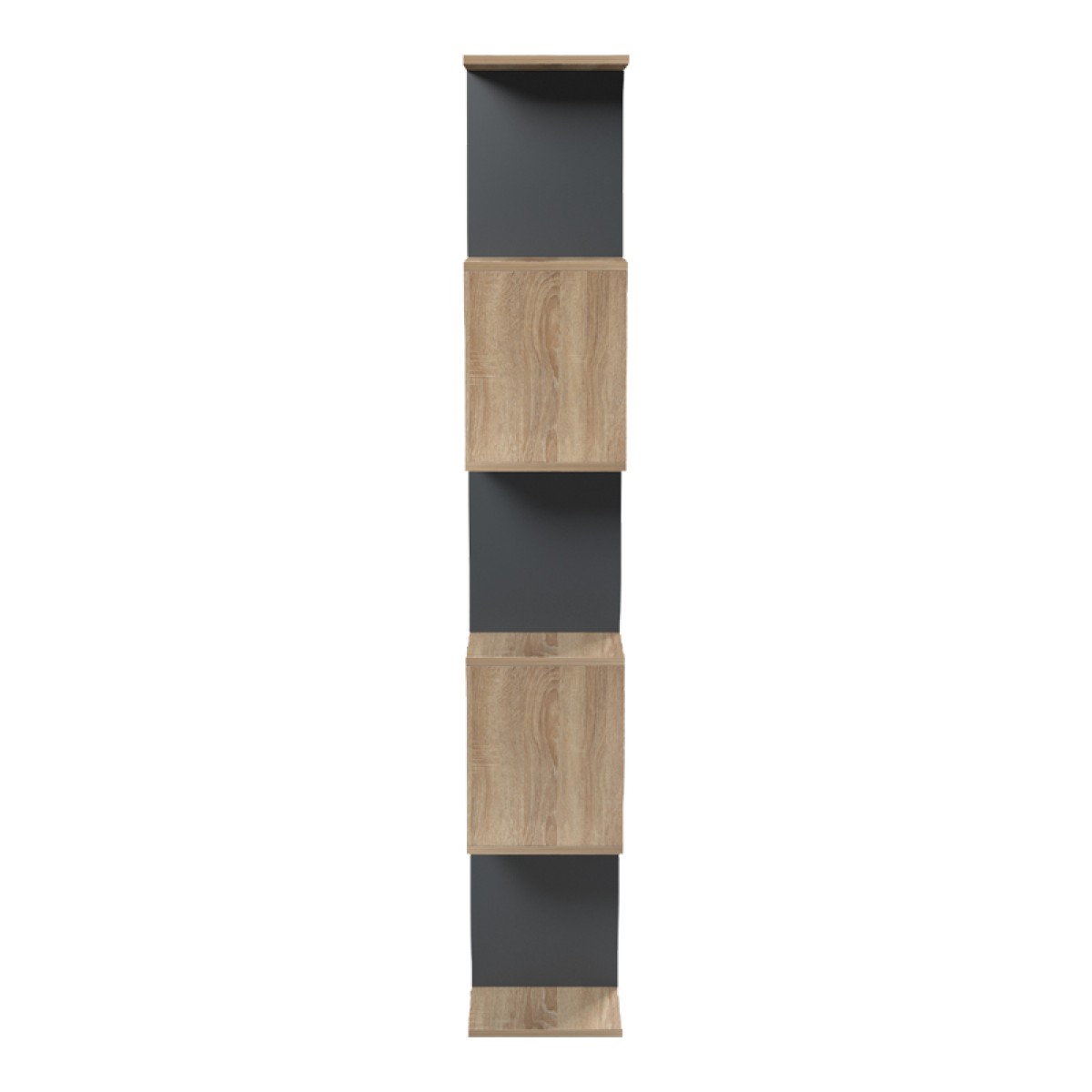 Βιβλιοθήκη Tetri pakoworld sonoma-ανθρακί 121.8x25.4x158.8εκ