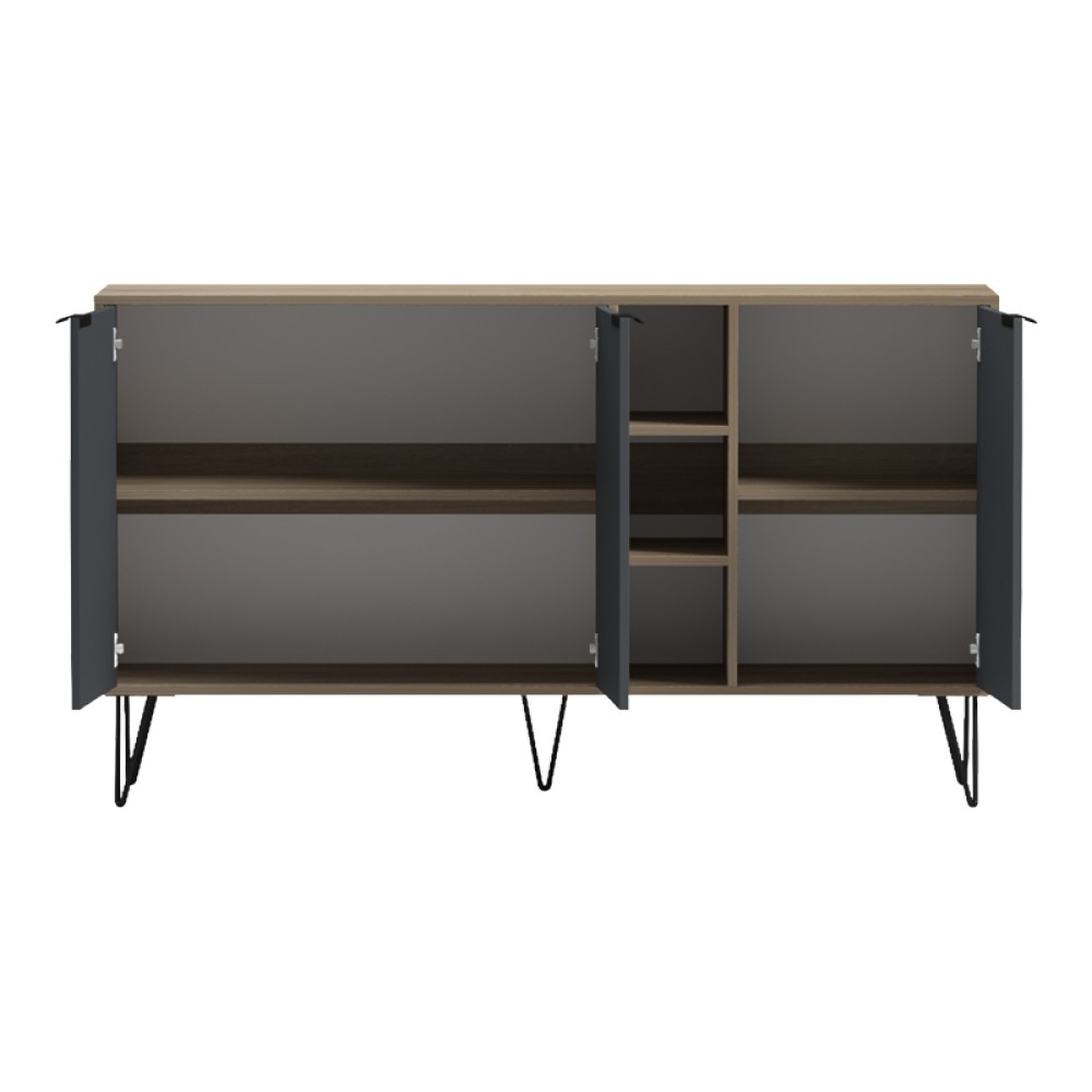 Μπουφές Balain pakoworld sonoma-ανθρακί 142x35.5x83εκ