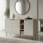 Μπουφές Balain pakoworld sonoma-γκρι μπεζ όψη μαρμάρου 142x35.5x83εκ