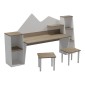 Παιδικό γραφείο με σκαμπο Dualto pakoworld sonoma-λευκό 180x30x93.6εκ