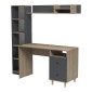 Σύνθεση γραφείου Kontor pakoworld sonoma-ανθρακί 160x50x158,2εκ