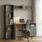 Σύνθεση γραφείου Kontor pakoworld sonoma-ανθρακί 160x50x158,2εκ