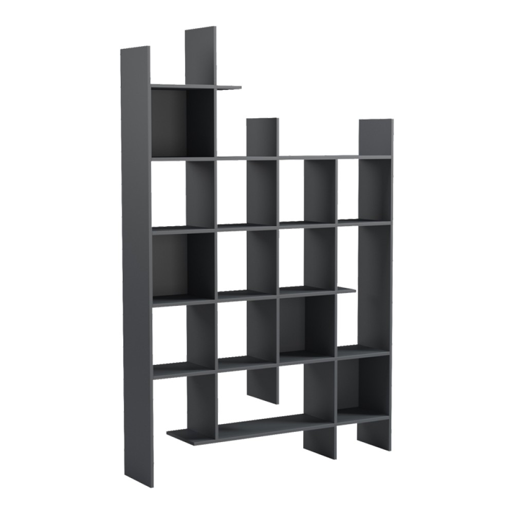 Βιβλιοθήκη Manco pakoworld ανθρακί 122x25.5x188εκ