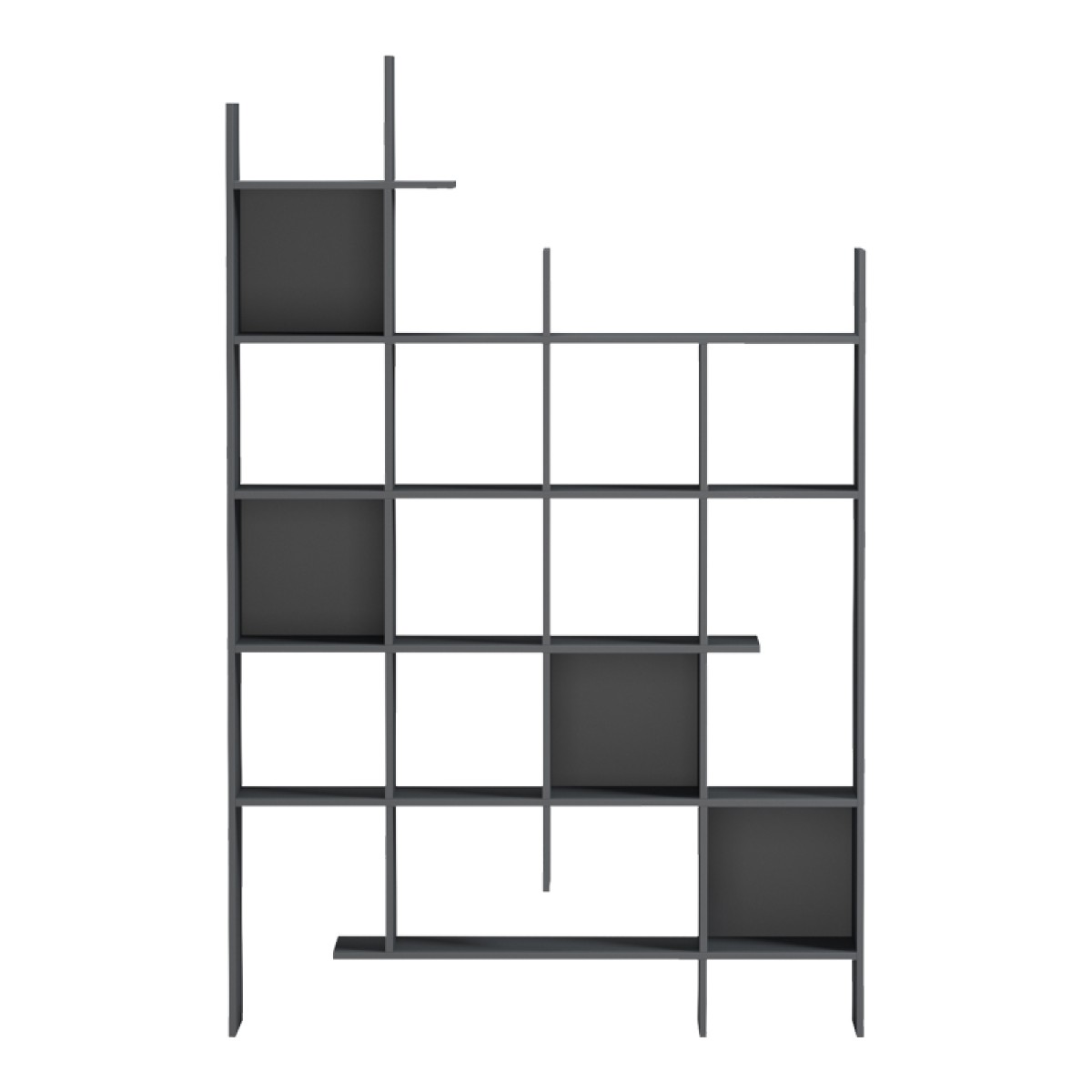 Βιβλιοθήκη Manco pakoworld ανθρακί 122x25.5x188εκ