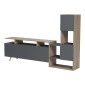 Σύνθετο σαλονιού Defry pakoworld sonoma-ανθρακί 177.5x31.5x110εκ