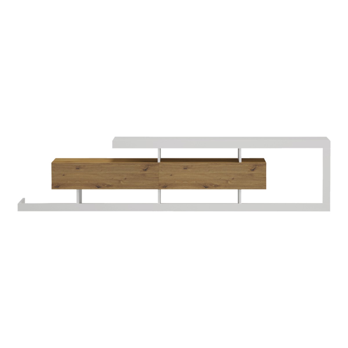 Έπιπλο τηλεόρασης Arbero pakoworld λευκό-oak 198x40x45εκ