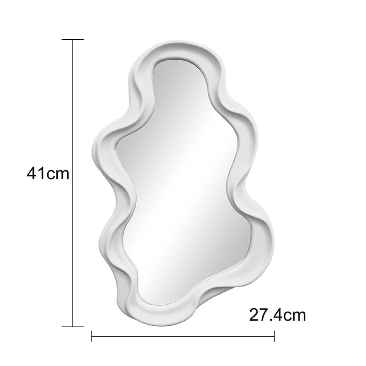 Καθρέπτης Liquid pakoworld pp σε λευκή απόχρωση 26x2.7x39εκ