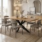Tραπέζι Gilman pakoworld MDF sonoma-μαύρο 180x90x75εκ