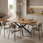 Τραπέζι επεκτεινόμενο Edina pakoworld mdf σε sonoma απόχρωση με μαύρα μεταλλικά πόδια 130-170x130x75εκ