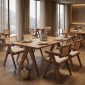 Τραπέζι Winslow pakoworld ξύλο rubberwood σε ανοιχτό καρυδί χρώμα 180x85x75εκ