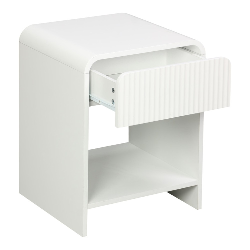 Κομοδίνο Lemperto pakoworld MDF σε λευκή απόχρωση 40x40x53εκ