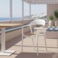 Πολυθρόνα Ember pakoworld με UV protection PP μπεζ- λευκό 52.5x56.5x81εκ.
