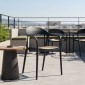 Πολυθρόνα Ember στοιβαζόμενη pakoworld με UV protection PP μπεζ-μαύρο 52.5x56.5x81εκ.